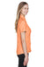 Harriton M560W Womens Barbados Wrinkle Resistant Short Sleeve Button Down Camp Shirt Nectarine Orange Model Side