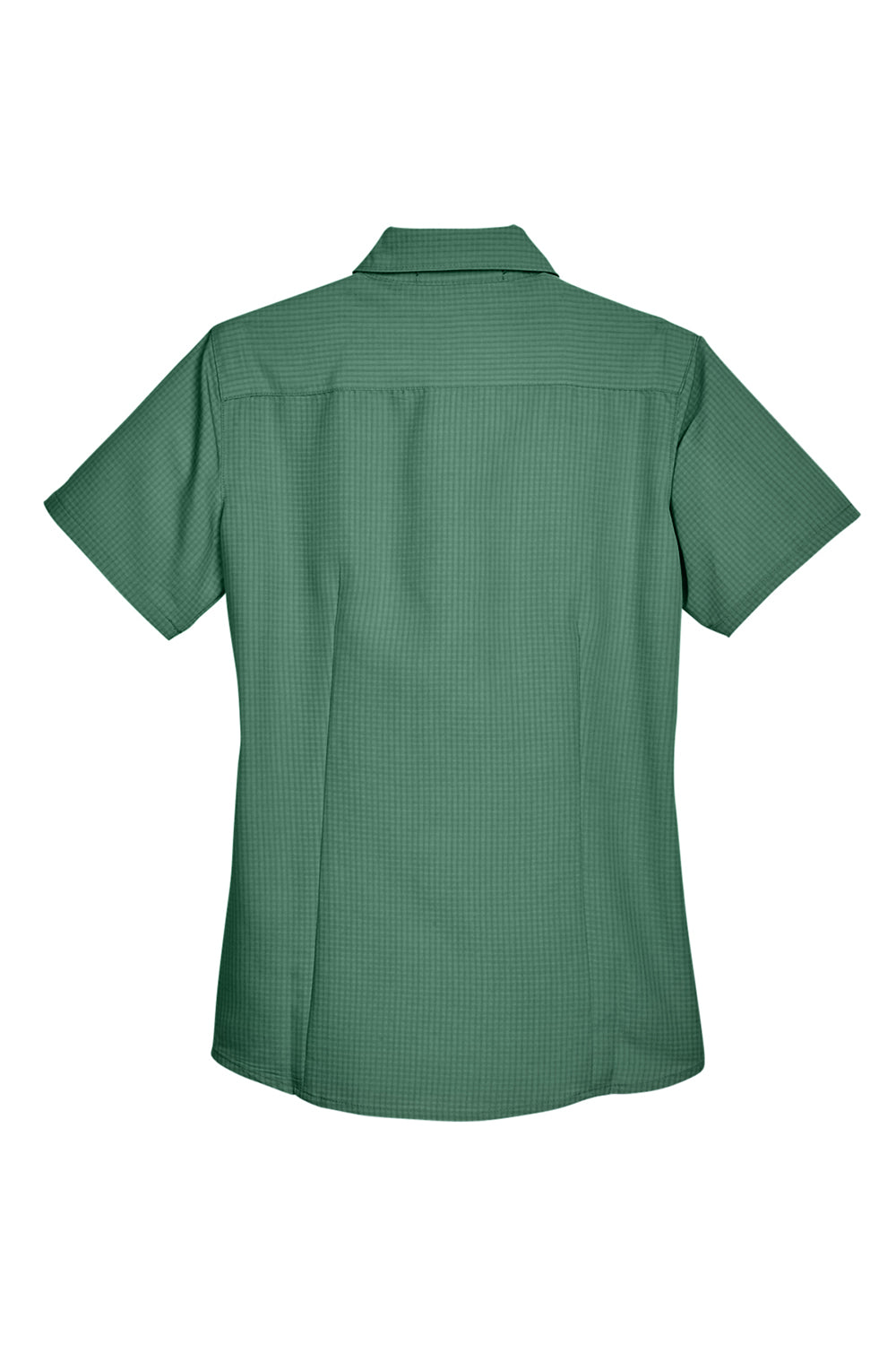 Harriton M560W Womens Barbados Wrinkle Resistant Short Sleeve Button Down Camp Shirt Palm Green Flat Back