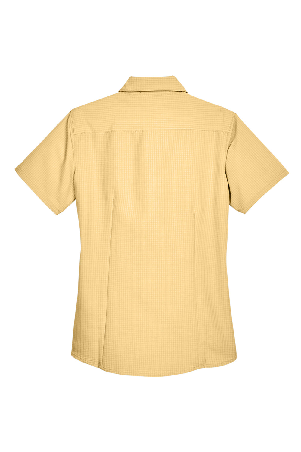 Harriton M560W Womens Barbados Wrinkle Resistant Short Sleeve Button Down Camp Shirt Pineapple Yellow Flat Back