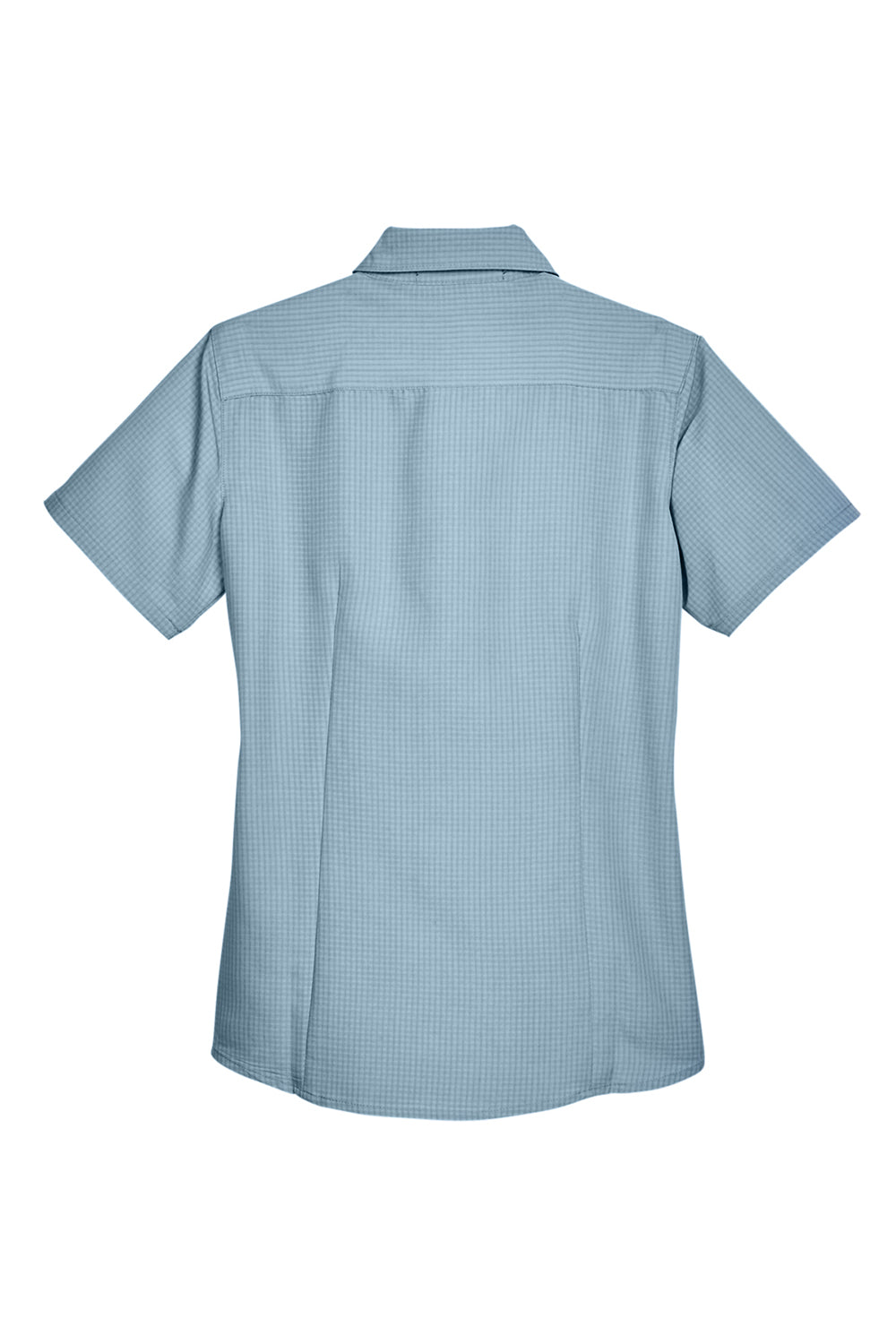 Harriton M560W Womens Barbados Wrinkle Resistant Short Sleeve Button Down Camp Shirt Cloud Blue Flat Back