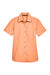 Harriton M560W Womens Barbados Wrinkle Resistant Short Sleeve Button Down Camp Shirt Nectarine Orange Flat Front