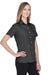 Harriton M560W Womens Barbados Wrinkle Resistant Short Sleeve Button Down Camp Shirt Black Model 3q