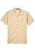 Harriton M570 Mens Bahama Wrinkle Resistant Short Sleeve Button Down Camp Shirt w/ Pocket Sand Flat Front