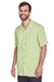 Harriton M570 Mens Bahama Wrinkle Resistant Short Sleeve Button Down Camp Shirt w/ Pocket Mist Green Model 3q