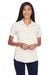 Harriton M570W Womens Bahama Wrinkle Resistant Short Sleeve Button Down Camp Shirt Cream Model Front