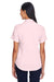 Harriton M570W Womens Bahama Wrinkle Resistant Short Sleeve Button Down Camp Shirt Blush Pink Model Back