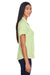 Harriton M570W Womens Bahama Wrinkle Resistant Short Sleeve Button Down Camp Shirt Mist Green Model Side