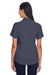 Harriton M570W Womens Bahama Wrinkle Resistant Short Sleeve Button Down Camp Shirt Navy Blue Model Back