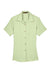 Harriton M570W Womens Bahama Wrinkle Resistant Short Sleeve Button Down Camp Shirt Mist Green Flat Front