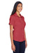 Harriton M570W Womens Bahama Wrinkle Resistant Short Sleeve Button Down Camp Shirt Tile Red Model 3q