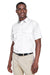 Harriton M580 Mens Key West Performance Moisture Wicking Short Sleeve Button Down Shirt w/ Double Pockets White Model 3q