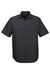 Harriton M580 Mens Key West Performance Moisture Wicking Short Sleeve Button Down Shirt w/ Double Pockets Black Flat Front