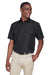 Harriton M580 Mens Key West Performance Moisture Wicking Short Sleeve Button Down Shirt w/ Double Pockets Black Model 3q