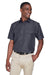 Harriton M580 Mens Key West Performance Moisture Wicking Short Sleeve Button Down Shirt w/ Double Pockets Dark Charcoal Grey Model 3q