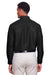 Harriton M580L Mens Key West Performance Moisture Wicking Long Sleeve Button Down Shirt w/ Double Pockets Black Model Back