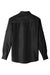 Harriton M580L Mens Key West Performance Moisture Wicking Long Sleeve Button Down Shirt w/ Double Pockets Black Flat Back