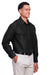 Harriton M580L Mens Key West Performance Moisture Wicking Long Sleeve Button Down Shirt w/ Double Pockets Black Model 3q