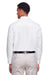 Harriton M580L Mens Key West Performance Moisture Wicking Long Sleeve Button Down Shirt w/ Double Pockets White Model Back