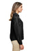 Harriton M580LW Womens Key West Performance Moisture Wicking Long Sleeve Button Down Shirt w/ Pocket Black Model Side