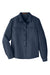 Harriton M580LW Womens Key West Performance Moisture Wicking Long Sleeve Button Down Shirt w/ Pocket Navy Blue Flat Front