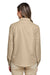 Harriton M580LW Womens Key West Performance Moisture Wicking Long Sleeve Button Down Shirt w/ Pocket Khaki Model Back