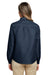 Harriton M580LW Womens Key West Performance Moisture Wicking Long Sleeve Button Down Shirt w/ Pocket Navy Blue Model Back