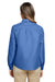 Harriton M580LW Womens Key West Performance Moisture Wicking Long Sleeve Button Down Shirt w/ Pocket Pool Blue Model Back