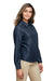 Harriton M580LW Womens Key West Performance Moisture Wicking Long Sleeve Button Down Shirt w/ Pocket Navy Blue Model 3q