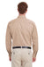 Harriton M581/M581T Mens Foundation Stain Resistant Long Sleeve Button Down Shirt w/ Pocket Khaki Model Back