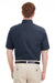 Harriton M582 Mens Foundation Stain Resistant Short Sleeve Button Down Shirt w/ Pocket Dark Navy Blue Model Back