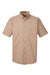 Harriton M582 Mens Foundation Stain Resistant Short Sleeve Button Down Shirt w/ Pocket Khaki Flat Front