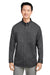 Harriton M585L Mens Advantage Wrinkle Resistant Long Sleeve Button Down Shirt w/ Double Pockets Dark Charcoal Grey Model Front