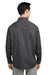 Harriton M585L Mens Advantage Wrinkle Resistant Long Sleeve Button Down Shirt w/ Double Pockets Dark Charcoal Grey Model Back