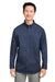 Harriton M585L Mens Advantage Wrinkle Resistant Long Sleeve Button Down Shirt w/ Double Pockets Dark Navy Blue Model Front