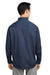 Harriton M585L Mens Advantage Wrinkle Resistant Long Sleeve Button Down Shirt w/ Double Pockets Dark Navy Blue Model Back