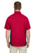 Harriton M586/M586T Mens Flash Colorblock Wrinkle Resistant Short Sleeve Button Down Shirt w/ Pocket Red/Black Model Back