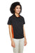 Harriton M586W Womens Flash Colorblock Wrinkle Resistant Short Sleeve Button Down Shirt Black/Team Orange Model 3q