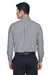 Harriton M600 Mens Oxford Wrinkle Resistant Long Sleeve Button Down Shirt w/ Pocket Oxford Grey Model Back