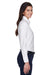 Harriton M600W Womens Oxford Wrinkle Resistant Long Sleeve Button Down Shirt White Model Side