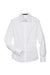 Harriton M600W Womens Oxford Wrinkle Resistant Long Sleeve Button Down Shirt White Flat Front