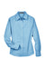 Harriton M600W Womens Oxford Wrinkle Resistant Long Sleeve Button Down Shirt Light Blue Flat Front