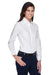 Harriton M600W Womens Oxford Wrinkle Resistant Long Sleeve Button Down Shirt White Model 3q