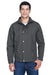 Harriton M705 Mens Auxiliary Water Resistant Canvas Full Zip Jacket Dark Charcoal Grey Model Front