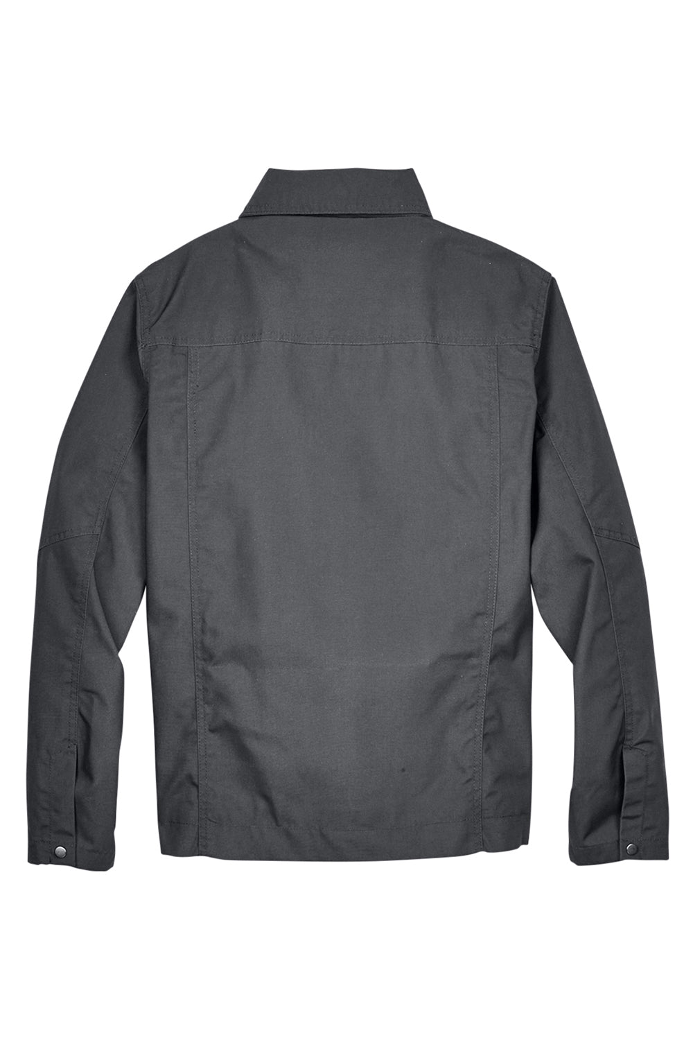 Harriton M705 Mens Auxiliary Water Resistant Canvas Full Zip Jacket Dark Charcoal Grey Flat Back