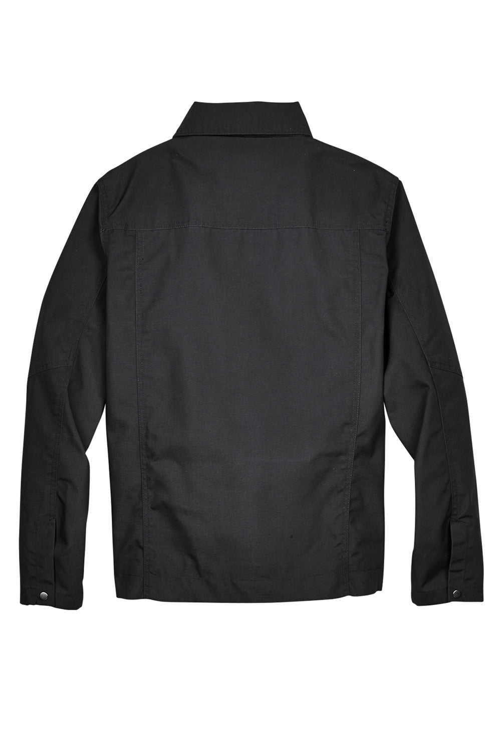 Harriton M705 Mens Auxiliary Water Resistant Canvas Full Zip Jacket Black Flat Back