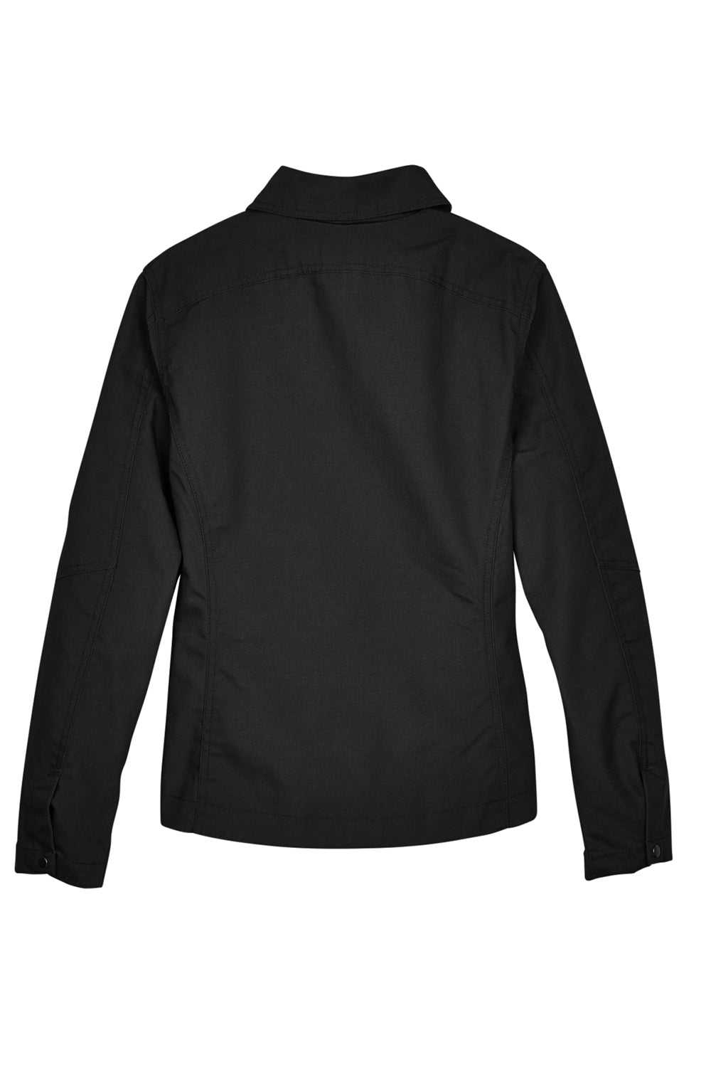 Harriton M705W Womens Auxiliary Water Resistant Canvas Full Zip Jacket Black Flat Back