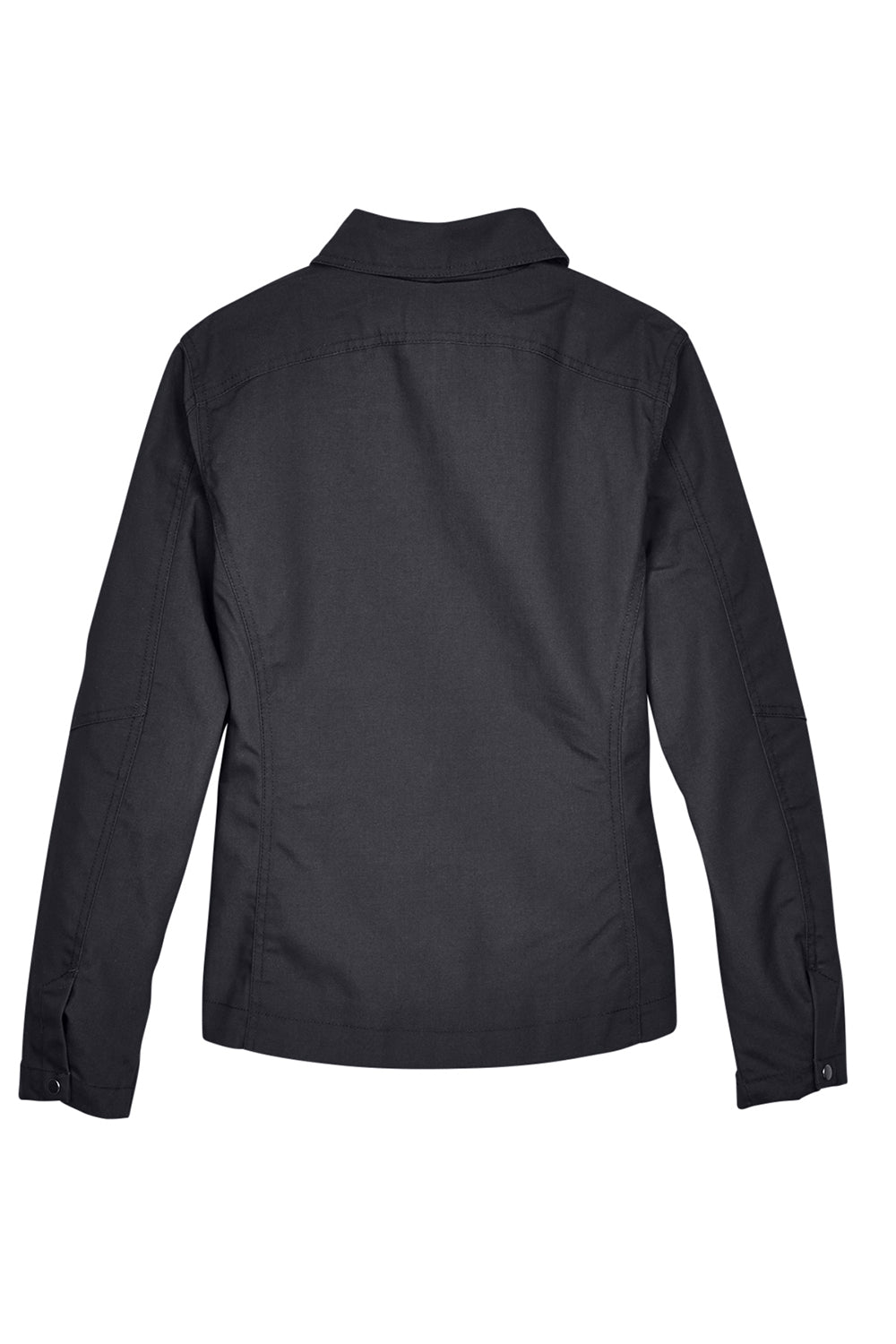 Harriton M705W Womens Auxiliary Water Resistant Canvas Full Zip Jacket Dark Charcoal Grey Flat Back