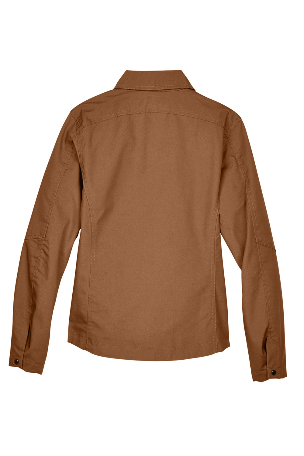 Harriton M705W Womens Auxiliary Water Resistant Canvas Full Zip Jacket Duck Brown Flat Back