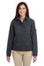 Harriton M705W Womens Auxiliary Water Resistant Canvas Full Zip Jacket Dark Charcoal Grey Model Front