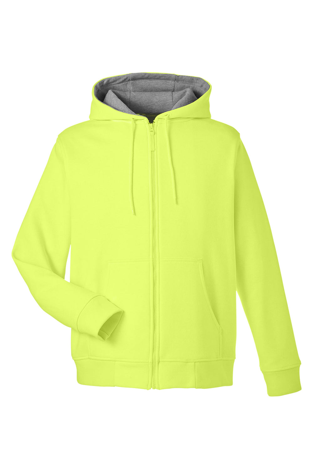 Harriton M711/M711T Mens Climabloc Water Resistant Full Zip Hooded Sweatshirt Hoodie Safety Yellow Flat Front